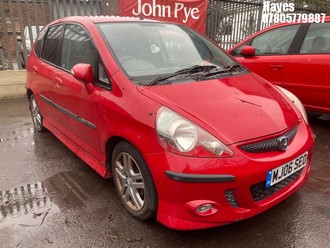 Location: Hayes - 2006 HONDA JAZZ SPORT CVT 5 Door Hatchback REG: MJ06SEO, Keys: No, MOT Expiry date: 16/02/2025, 1339 Petrol, Variable Speed Auto Petrol, Former Keepers: 5