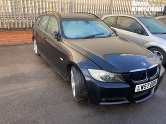 Location: Hayes - 2007 BMW 320I TOURING 5 Door Hatchback REG: LW57DDK, Keys: No, MOT Expiry date: 06/12/2025, 1990 Petrol, AUTOMATIC, Former Keepers: 2