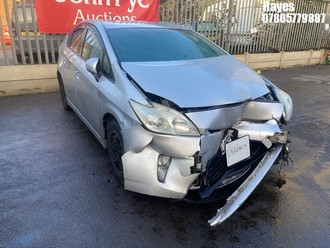 Location: Hayes - 2012 TOYOTA PRIUS T3 VVT-I CVT 5 Door Hatchback REG: LT62MJK, Keys: No, MOT Expiry date: 08/10/2026, 1791 Hybrid Electric, Variable 1 Speed Auto Petrol/E, Former Keepers: 7