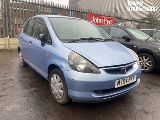 Location: Hayes - 2004 HONDA JAZZ S 5 Door Hatchback REG: NY04PFF, Keys: No, MOT Expiry date: 07/01/2026, 1339 Petrol, 5 Speed Manual Petrol, Former Keepers: 7