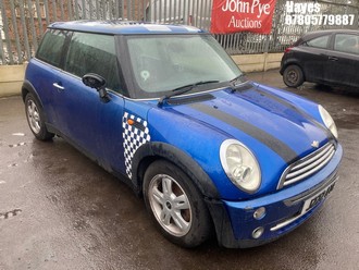 Location: Hayes - 2006 MINI MINI COOPER CVT 3 Door Hatchback REG: J222ATE, Keys: No, MOT Expiry date: 27/11/2025, 1598 Petrol, Variable Speed Auto Petrol, Former Keepers: 4