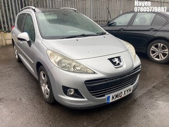 Location: Hayes - 2010 PEUGEOT 207 SPORT SW Estate REG: KM10XYH, Keys: No, MOT Expiry date: 30/01/2026, 1598 Petrol, 5 Speed Manual Petrol, Former Keepers: 5