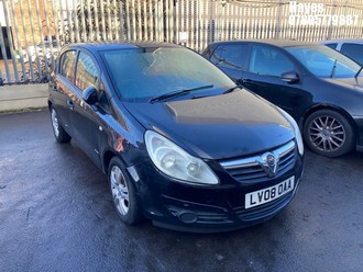 Location: Hayes - 2008 VAUXHALL CORSA BREEZE 5 Door Hatchback REG: LV08OAA, Keys: No, MOT Expiry date: 02/04/2026, 1229 Petrol, 5 Speed Manual Petrol, Former Keepers: 10