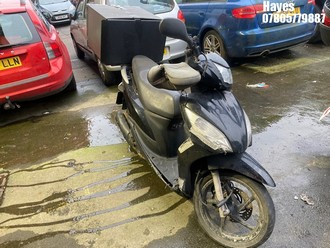 Location: Hayes - 2013 HONDA NSC 110 E-E Motorcycle REG: KU63FLX, Keys: No, MOT Expiry date: 12/06/2024, 108 Petrol, automatic, Former Keepers: 13