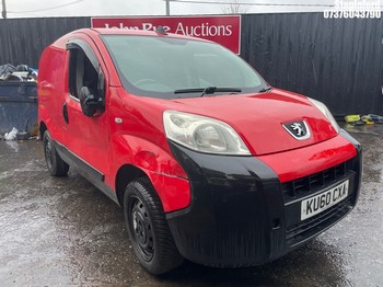 Location: Stapleford - 2011 PEUGEOT BIPPER S HDI Panel Van REG: KU60CXA, Keys: No, MOT Expiry date: 12/06/2025, 1399 Diesel, 5 Speed Manual Diesel, Former Keepers: 4