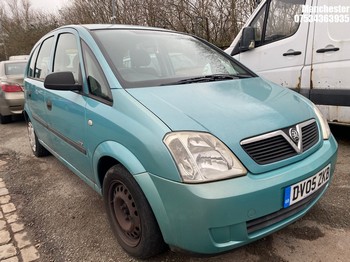 Location: Manchester - 2005 VAUXHALL MERIVA LIFE 16V MPV REG: DV05ZKB, 1598 Petrol, 5 Speed Manual Petrol, Former Keepers: 7, Keys: No, MOT Expiry date: 26/08/2026