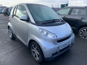 Location: Belvedere - 2009 SMART FORTWO PULSE MHD AUTO Coupe REG: KV09GCO, Keys: No, MOT Expiry date: 29.09.2025, 999 Petrol, 5 Speed Auto Petrol, Former Keepers: 7