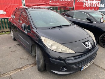 Location: Belvedere - 2007 PEUGEOT 207 S SW Estate REG: KP57XNY, Keys: No, MOT Expiry date: 30/10/2025, 1397 Petrol, 5 Speed Manual Petrol, Former Keepers: 9