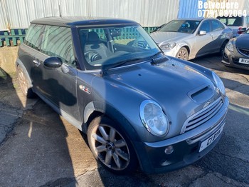 Location: Belvedere - 2004 MINI MINI COOPER S 3 Door Hatchback REG: C1BYN, Keys: No, MOT Expiry date: 04/07/2025, 1598 Petrol, 6 Speed Manual Petrol, Former Keepers: 10