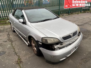 Location: Belvedere - 2003 VAUXHALL ASTRA COUPE CONVERTIBLE Convertible REG: EA03FTX, Keys: No, MOT Expiry date: 12/03/2024, 2198 Petrol, 5 Speed Manual Petrol, Former Keepers: 7