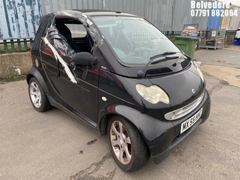 Location: Belvedere - 2005 SMART FORTWO PULSE 61 AUTO Convertible REG: MX55HHC, Keys: No, MOT Expiry date: 05/01/2026, 698 Petrol, 6 Speed Auto Petrol, Former Keepers: 7