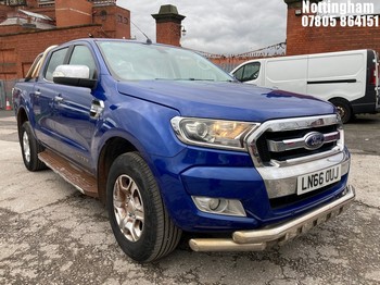 Location: Nottingham - 2016 FORD RANGER LIMITED 4X4 DCB TD Pick-up REG: LN66OUJ, 3198cc Diesel, 6 Speed Manual Diesel, Former Keepers: 1, Keys: Yes, MOT Expiry date: 10/02/2027