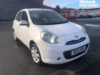 Location: Edinburgh - 2013 NISSAN MICRA ACENTA 5 Door Hatchback REG: BD13NSN, Keys: Yes, MOT Expiry date: 02/07/2024, 1198 Petrol, 5 Speed Manual Petrol, Former Keepers: 2