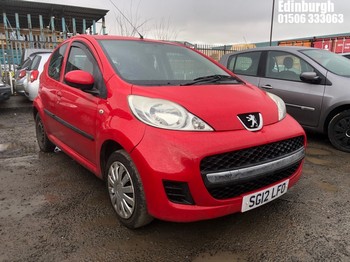 Location: Edinburgh - 2012 PEUGEOT 107 URBAN 5 Door Hatchback REG: SG12LFO, Keys: No, MOT Expiry date: 15/11/2025, 998 Petrol, 5 Speed Manual Petrol, Former Keepers: 7