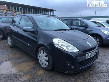 Location: Edinburgh - 2010 RENAULT CLIO EXTREME ECO2 DCI 3 Door Hatchback REG: WJ60ZGM, Keys: No, MOT Expiry date: 17/10/2025, 1461 Diesel, 5 Speed Manual Diesel, Former Keepers: 6