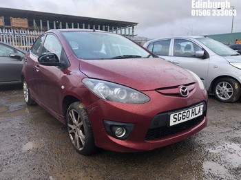 Location: Edinburgh - 2010 MAZDA 2 TAKUYA 5 Door Hatchback REG: SG60HLA, Keys: No, MOT Expiry date: 18/08/2025, 1349 Petrol, 5 Speed Manual Petrol, Former Keepers: 5
