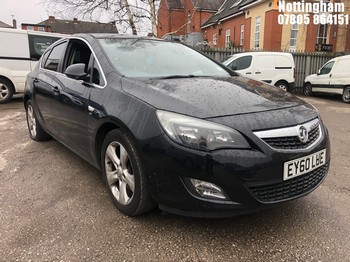 Location: Nottingham - 2011 VAUXHALL ASTRA SRI CDTI 108 5 Door Hatchback REG: EY60LUE, Keys: No, MOT Expiry date: 26/09/2026, 1686 Diesel, 6 Speed Manual Diesel, Former Keepers: 9