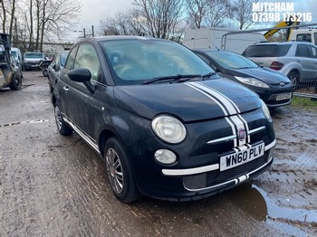 Location: Mitcham - 2010 FIAT 500 POP 3 Door Hatchback REG: WN60PLV, Keys: No, MOT Expiry date: 30/04/2026, 1242 Petrol, 5 Speed Manual Petrol, Former Keepers: 8