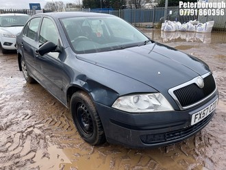Location: Peterborough - 2007 SKODA OCTAVIA CLASSIC TDI 5 Door Hatchback REG: FX57CZD, Keys: No, MOT Expiry date: 08/01/2026, 1896 Diesel, 5 Speed Manual Diesel, Former Keepers: 8