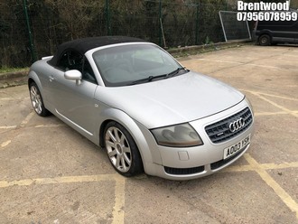 Location: Brentwood - 2003 AUDI TT QUATTRO (225 BHP) Convertible REG: AO03YSN, Keys: No, MOT Expiry date: 21/05/2025, 1781 Petrol, 6 Speed Manual Petrol, Former Keepers: 4