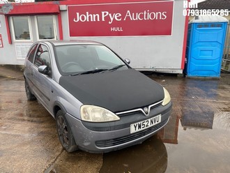 Location: Hull - 2003 VAUXHALL CORSA CLUB 16V Saloon REG: YW52NVU, Keys: Yes, MOT Expiry date: 23/10/2024, 1199 Petrol,, Former Keepers: 5