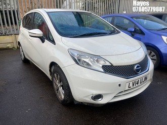 Location: Hayes - 2014 NISSAN NOTE ACENTA PREMIUM DIG-S MPV REG: LV14UJN, Keys: No, MOT Expiry date: 15/06/2025, 1198 Petrol, Variable Speed Auto Petrol, Former Keepers: 6