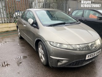 Location: Hayes - 2009 HONDA CIVIC SE I-VTEC 5 Door Hatchback REG: YR59XHM, Keys: No, MOT Expiry date: 22/09/2025, 1799 Petrol, 6 Speed Manual Petrol, Former Keepers: 8