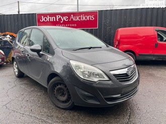 Location: Stapleford - 2012 VAUXHALL MERIVA EXCLUSIV TURBO 138 MPV REG: LS12VFO, Keys: No, MOT Expiry date: 17/03/2026, 1364 Petrol, 6 Speed Manual Petrol, Former Keepers: 7