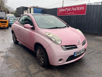 Location: Stapleford - 2006 NISSAN MICRA SPORT C+C Convertible REG: DN56PKC, Keys: No, MOT Expiry date: 19/12/2026, 1598 Petrol, 5 Speed Manual Petrol, Former Keepers: 2
