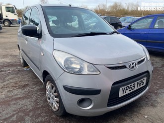 Location: Manchester - 2009 HYUNDAI I10 CLASSIC 5 Door Hatchback REG: YP59YRG, 1248cc Petrol, 5 Speed Manual Petrol, Former Keepers: 4, Keys: No, MOT Expiry date: 04/12/2025