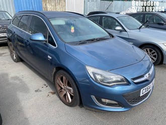 Location: Belvedere - 2014 VAUXHALL ASTRA SRI CDTI AUTO Estate REG: CX64JVL, Keys: No, MOT Expiry date: 07/08/2025, 1956 Diesel, 6 Speed Auto Diesel, Former Keepers: 7
