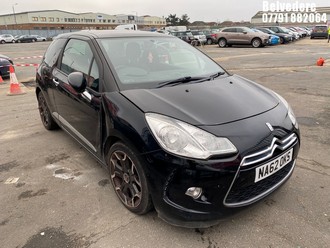 Location: Belvedere - 2012 CITROEN DS3 AIRDREAM DSPORT E-HDI 3 Door Hatchback REG: NA62OKS, Keys: No, MOT Expiry date: 25/09/2026, 1560 Diesel, 6 Speed Manual Diesel, Former Keepers: 4