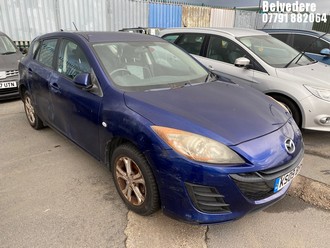 Location: Belvedere - 2009 MAZDA 3 TS 5 Door Hatchback REG: KS09BHF, Keys: No, MOT Expiry date: 29/07/2026, 1598 Petrol, 5 Speed Manual Petrol, Former Keepers: 3