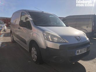 Location: Edinburgh - 2010 PEUGEOT PARTNER 625 S HDI 75 Panel Van REG: ML60XFD, Keys: No, MOT Expiry date: 18/03/2026, 1560 Diesel, 5 Speed Manual Diesel, Former Keepers: 5