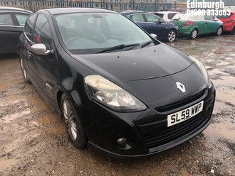 Location: Edinburgh - 2009 RENAULT CLIO GT 3 Door Hatchback REG: SL59WWP, Keys: No, MOT Expiry date: 02/02/2025, 1598 Petrol, 6 Speed Manual Petrol, Former Keepers: 8