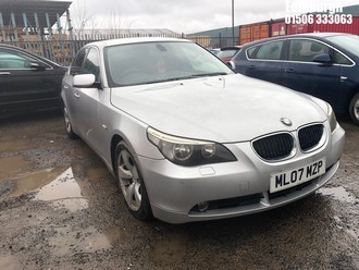 Location: Edinburgh - 2007 BMW 520D SE AUTO 4 Door Saloon REG: ML07MZP, Keys: No, MOT Expiry date: 01/05/2025, 1995 Diesel, 6 Speed Auto Diesel, Former Keepers: 11