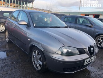 Location: Edinburgh - 2005 SEAT IBIZA SPORT 16V 5 Door Hatchback REG: SJ55XHB, Keys: No, MOT Expiry date: 03/03/2026, 1390 Petrol, 5 Speed Manual Petrol, Former Keepers: 2