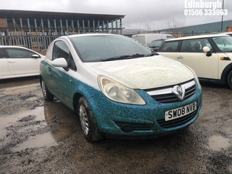 Location: Edinburgh - 2008 VAUXHALL CORSA CDTI Car Derived Van REG: SW08NVB, Keys: No, MOT Expiry date: 24/02/2022, 1248 Diesel, 5 Speed Manual Diesel, Former Keepers: 4