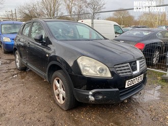 Location: Mitcham - 2007 NISSAN QASHQAI VISIA 2WD 5 Door Hatchback REG: GD07ETU, Keys: No, MOT Expiry date: 07/10/2025, 1598 Petrol, 5 Speed Manual Petrol, Former Keepers: 4