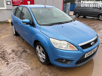 Location: Peterborough - 2008 FORD FOCUS STYLE 100 5 Door Hatchback REG: EA08WLK, Keys: No, MOT Expiry date: 21/12/2025, 1596 Petrol, 5 Speed Manual Petrol, Former Keepers: 6