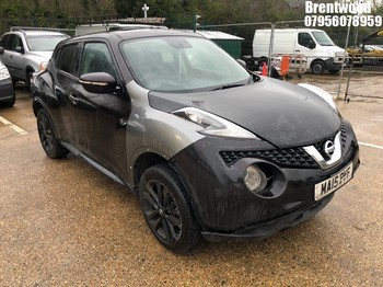Location: Brentwood - 2015 NISSAN JUKE ACENTA DIG-T 5 Door Hatchback REG: MA15PYF, Keys: No, MOT Expiry date: 05.02.2026, 1197 Petrol, 5 Speed Manual Petrol, Former Keepers: 5