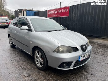 Location: Stapleford - 2007 SEAT IBIZA FORMULA SPORT 100 3 Door Hatchback REG: FV57JGX, Keys: Yes, MOT Expiry date: 16/12/2026, 1390 Petrol, 5 Speed Manual Petrol, Former Keepers: 6