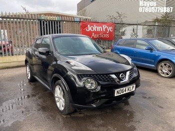 Location: Hayes - 2014 NISSAN JUKE ACENTA PREMIUM DIG-T 5 Door Hatchback REG: ND64KLP, Keys: No, MOT Expiry date: 24/11/2025, 1197 Petrol, 5 Speed Manual Petrol, Former Keepers: 9