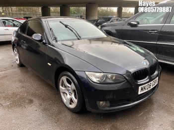 Location: Hayes - 2008 BMW 320I SE AUTO Coupe REG: MK08GBV, Keys: No, MOT Expiry date: 13/11/2025, 1995 Petrol, 6 Speed Auto Petrol, Former Keepers: 11