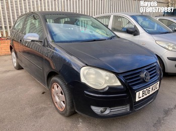 Location: Hayes - 2006 VOLKSWAGEN POLO S 64 3 Door Hatchback REG: LB06KUC, Keys: No, MOT Expiry date: 27/10/2025, 1198 Petrol, 5 Speed Manual Petrol, Former Keepers: 4