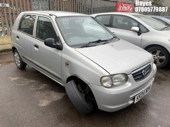 Location: Hayes - 2004 SUZUKI ALTO GL 5 Door Hatchback REG: KK04MXN, Keys: No, MOT Expiry date: 08/05/2026, 1061 Petrol, 5 Speed Manual Petrol, Former Keepers: 4