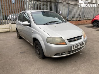 Location: Hayes - 2008 CHEVROLET KALOS SE 5 Door Hatchback REG: LT08YUV, Keys: No, MOT Expiry date: 14/03/2026, 1150 Petrol, 5 Speed Manual Petrol, Former Keepers: 6