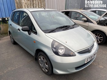 Location: Belvedere - 2008 HONDA JAZZ S 5 Door Hatchback REG: ST08DMO, Keys: No, MOT Expiry date: 29/10/2025, 1246 Petrol, 5 Speed Manual Petrol, Former Keepers: 5