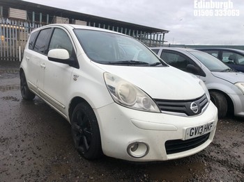 Location: Edinburgh - 2013 NISSAN NOTE N-TEC+ DCI MPV REG: GV13HKF, Keys: No, MOT Expiry date: 07/08/2025, 1461 Diesel, 5 Speed Manual Diesel, Former Keepers: 6