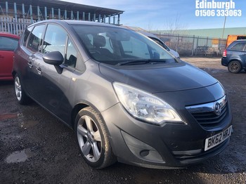 Location: Edinburgh - 2012 VAUXHALL MERIVA EXCLUSIV AC MPV REG: BK62HRJ, Keys: No, MOT Expiry date: 07/11/2025, 1398 Petrol, 5 Speed Manual Petrol, Former Keepers: 7